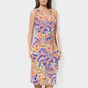 Lauren Ralph Lauren Faux Wrap Paisley Dress NWOT